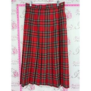 Principles skirt vintage pleated plaid retro Red Plaid Pleated Skirt